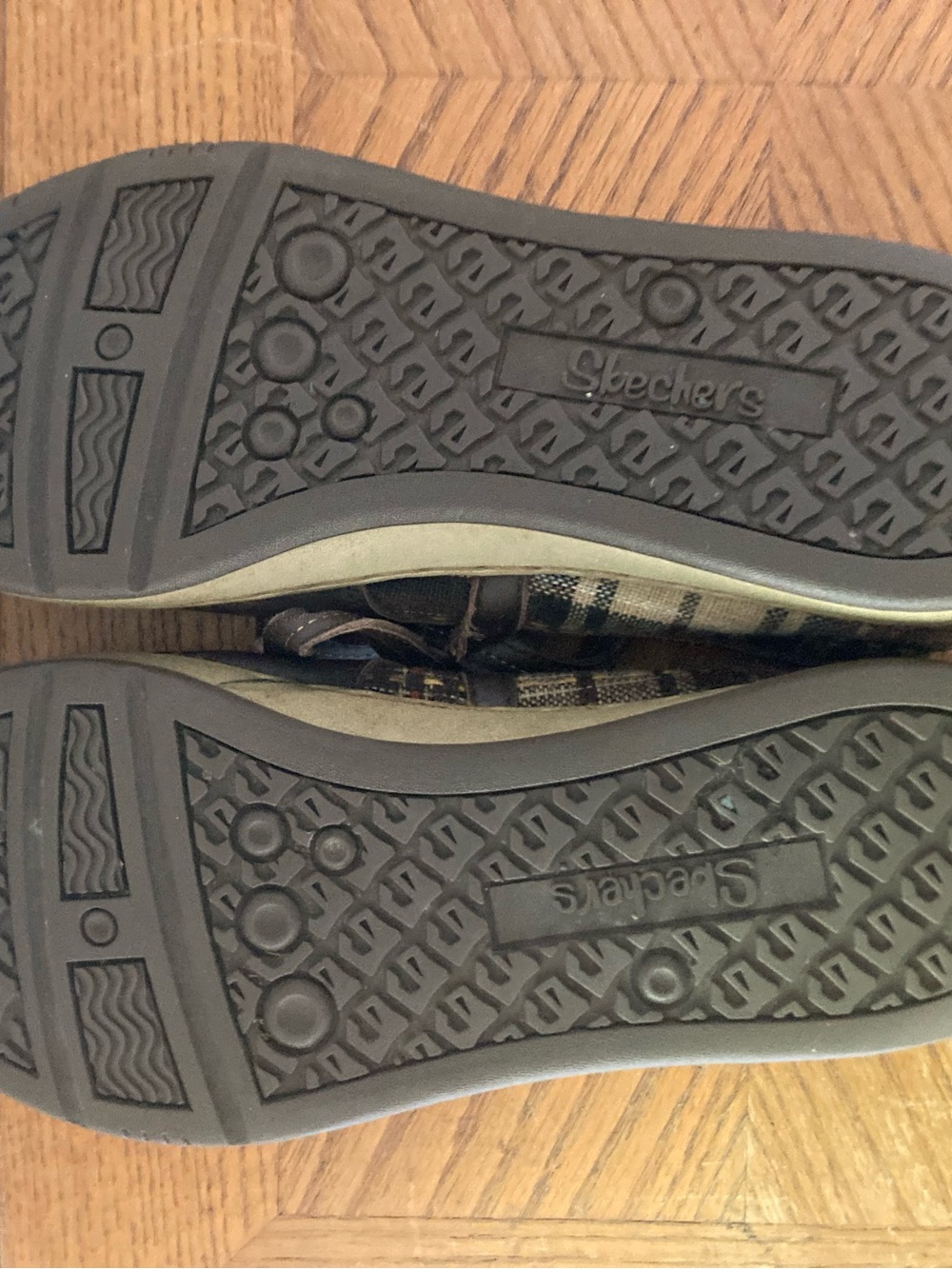 SKETCHERS Brown Plaid Embroidered Mary Jane Flats (7.5) - Picture 7 of 7